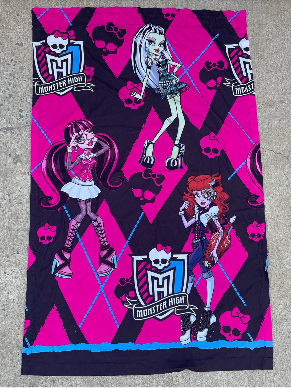 63”x40” Single Curtain Panel Monster High Retro Great Condition